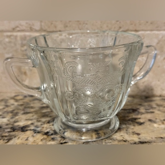 Federal Glass Company's Madrid Pattern Sugar & Creamer. Depression Glass - Picture 3 of 9